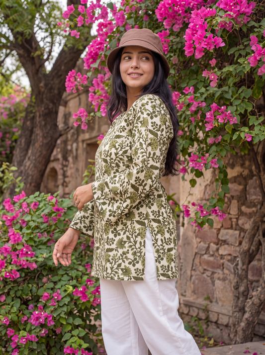 OLIVE BLOOM Kurti