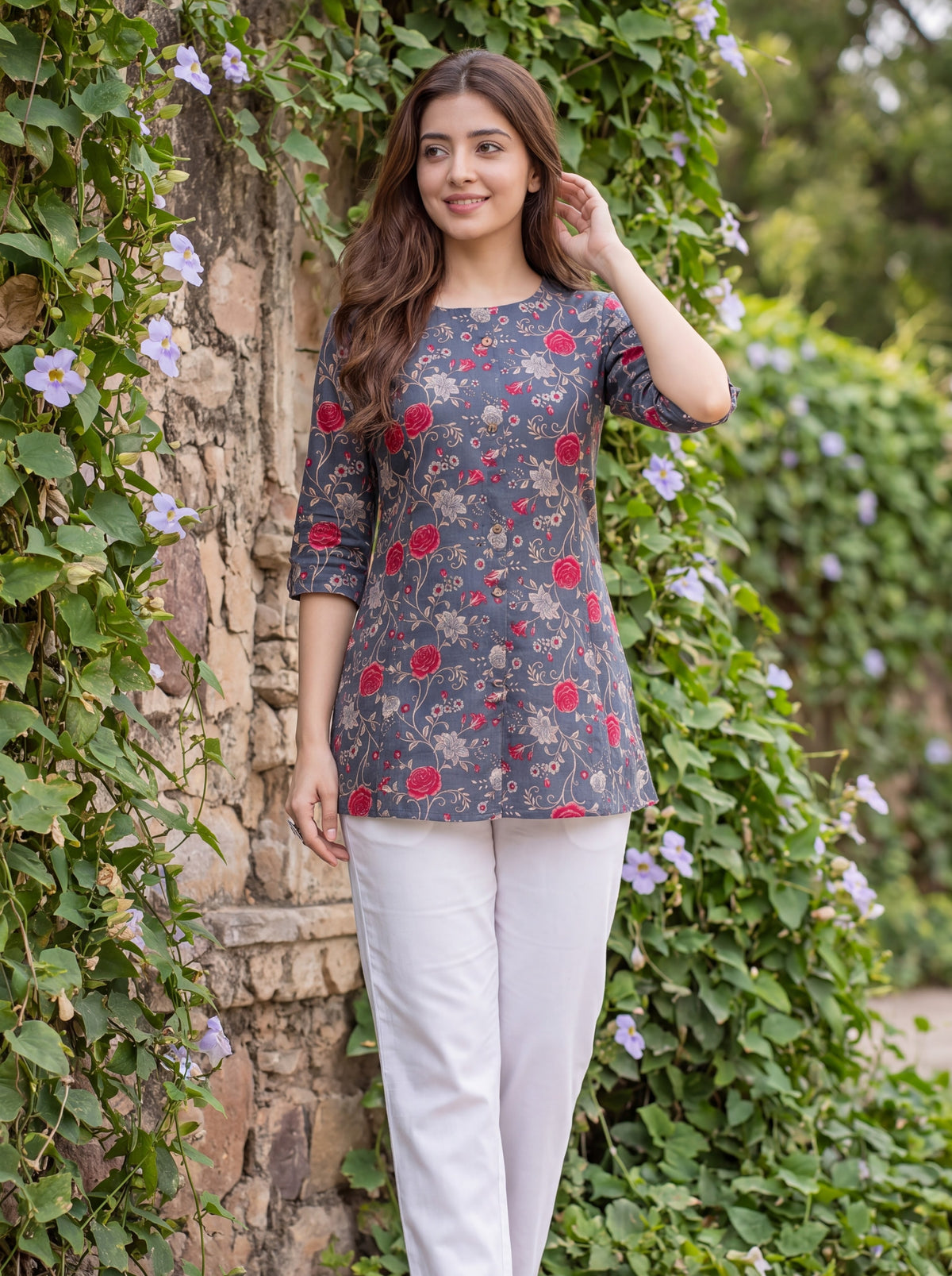 Inaya Floral Cotton Kurti