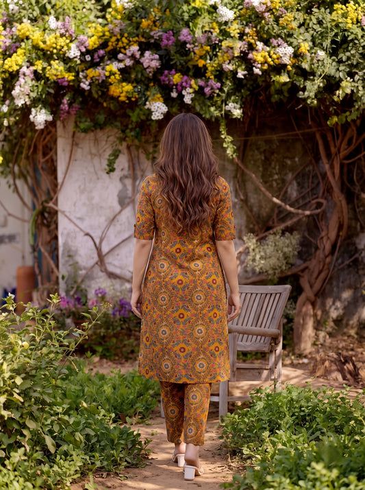 KASHVI | Mustard Printed Co-ord Set