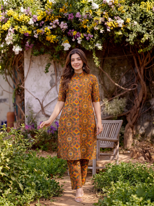 KASHVI | Mustard Printed Co-ord Set