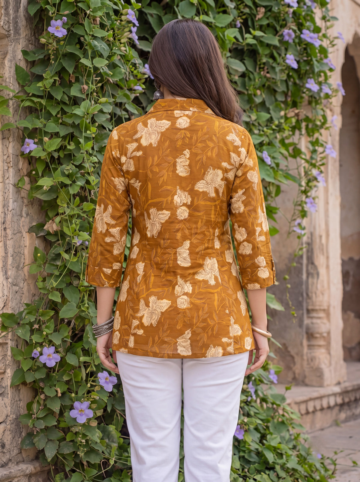 Kesar Pushup Pure Cotton Floral Top