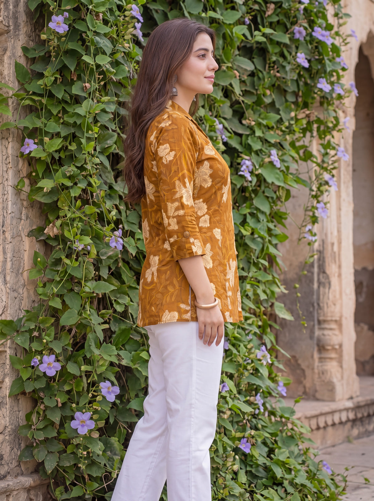 Kesar Pushup Pure Cotton Floral Top