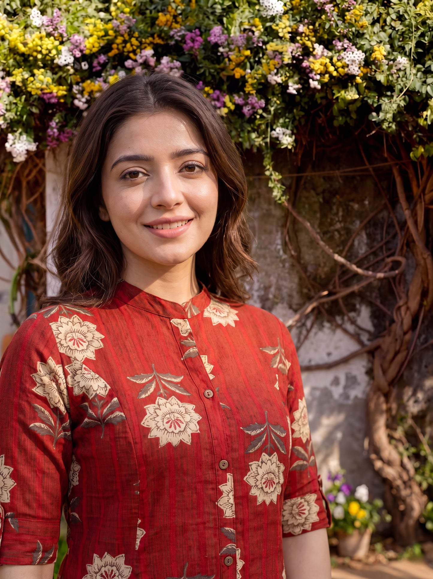 LALIMA | Red Floral Printed Kurta Pant Set