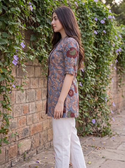 NEELAYA | Botanical Floral Printed A-Line Kurti