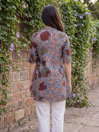 NEELAYA | Botanical Floral Printed A-Line Kurti