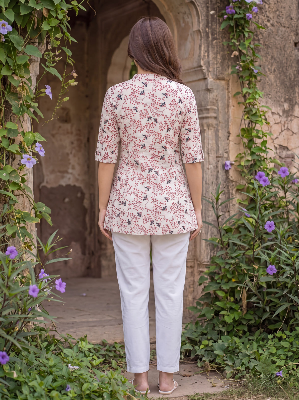 GULABI BEL | Floral Printed A-Line Kurti